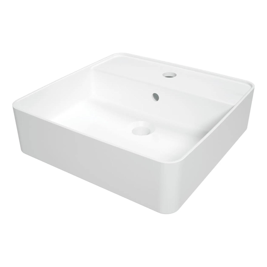 Deante CGS_6U4B - Раковина на столешницу с отверстием под смеситель SQUARE 42x42 см керамика/белый