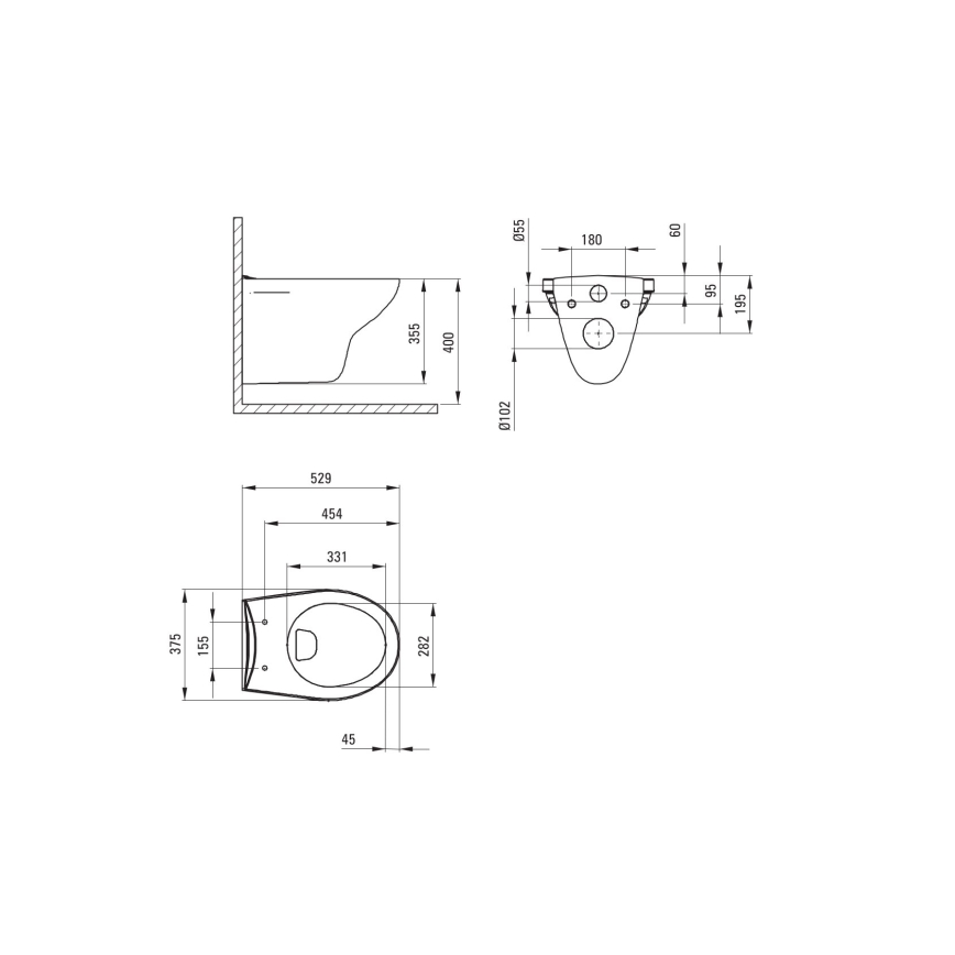 Deante CMOD6SPW - Подвесной унитаз с сиденьем SoftClose BORO керамика/белый