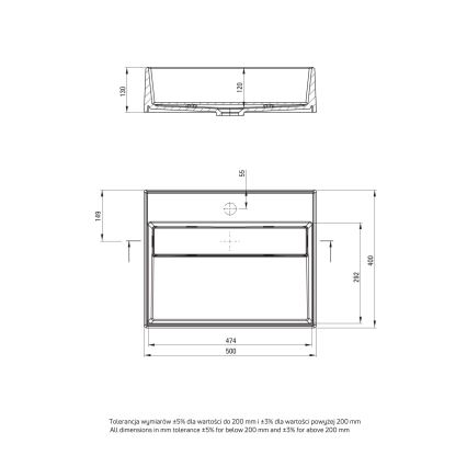 Deante CQR_NU5M - Раковина для накладного монтажу CORREO 40x50 см граніт/чорний