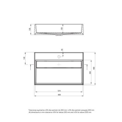 Deante CQR_SU6M - Раковина на столешницу CORREO 40x60 см гранит/серый металлик