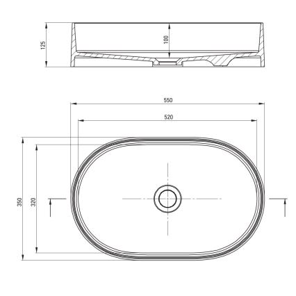 Deante CQS_NU6S - Накладна раковина SILIA 35x55 см граніт/чорна