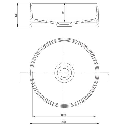Deante CQS_SU4S - Накладная раковина для столешницы SILIA Ø 36 см, гранит/металлик серый