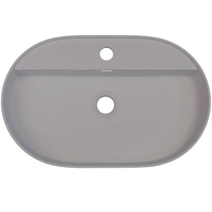 Deante CQS_SU6B - Накладная раковина для столешницы с отверстием под смеситель SILIA 35x55cm гранит/металлический серый