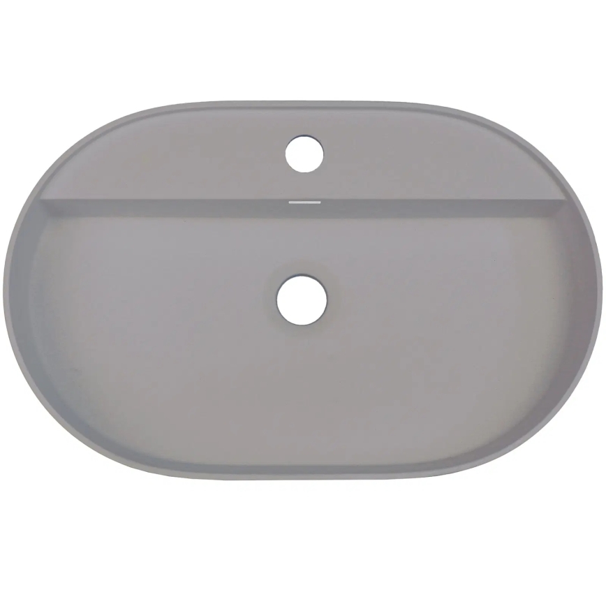 Deante CQS_SU6B - Накладная раковина для столешницы с отверстием под смеситель SILIA 35x55cm гранит/металлический серый