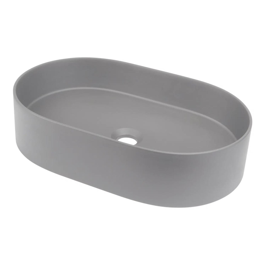 Deante CQS_SU6S - Накладная раковина SILIA 35×55 см, гранит, металлический серый