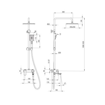 Deante NAC_N1AM - Душевой комплект с смесителем ALPINIA черный