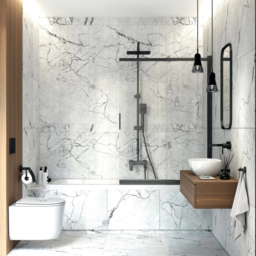 Deante NAC_N1AM - Душовий комплект з змішувачем ALPINIA, чорний