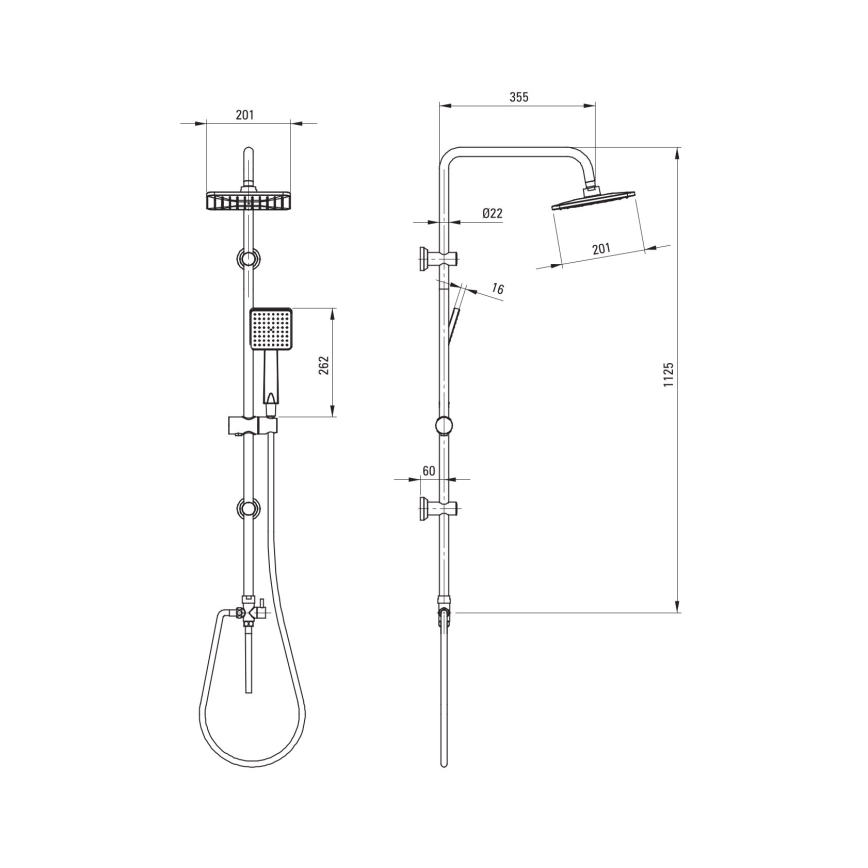 Deante NER_N51K - Душовий набір BORO чорний