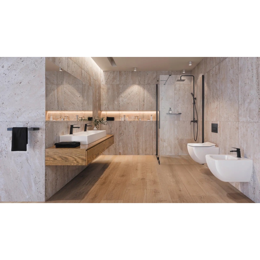 Deante NQL_N4XM - Душевой комплект с смесителем BLUR, чёрный