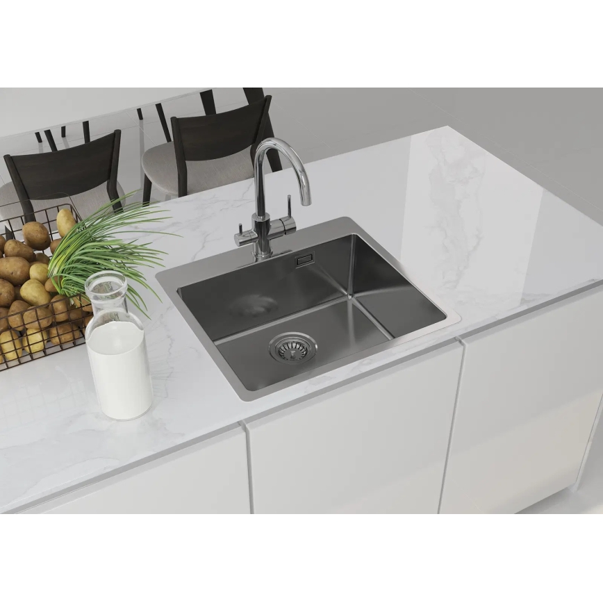 Deante ZPO_010B - Кухонна мийка OLFATO 50,5x55 см полірована сталь
