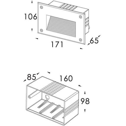 Deko-Light 100028 - Вбудований світильник SIDE 1xG9/40W/230V IP65