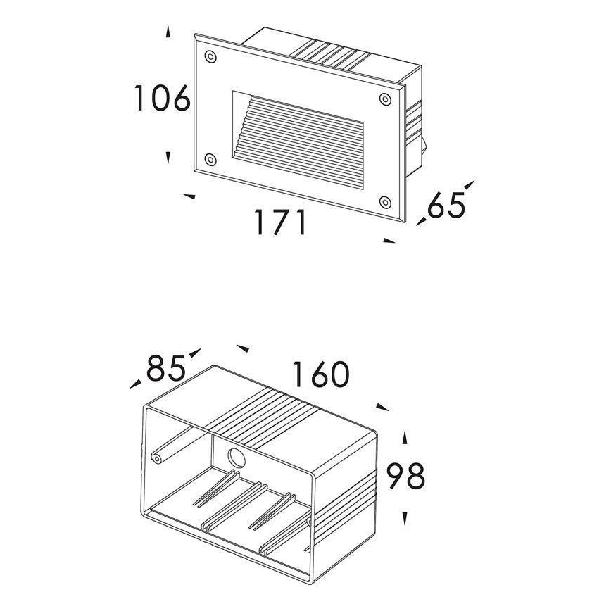 Deko-Light 100028 - Вбудований світильник SIDE 1xG9/40W/230V IP65