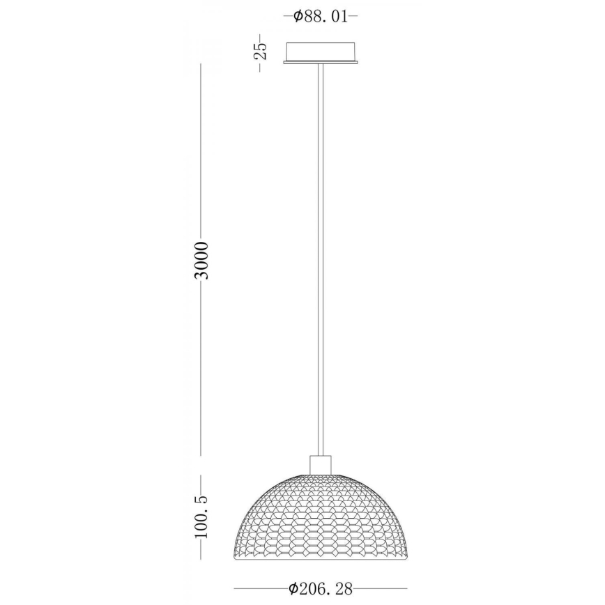 Deko-Light 342142 - Подвесная люстра BASKET 1xE27/40W/230V диаметр 20 см