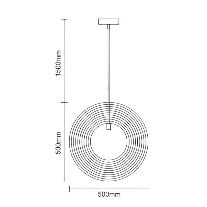 Дерев'яна люстра на шнурі 1xE27/60W/230V діам. 50 см масив/шпон/каучукове дерево
