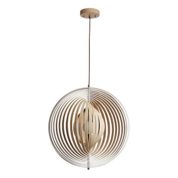 Дерев'яна люстра на тросі 1xE27/60W/230V діам. 43,5 см масив/шпон/бук/каучукове дерево