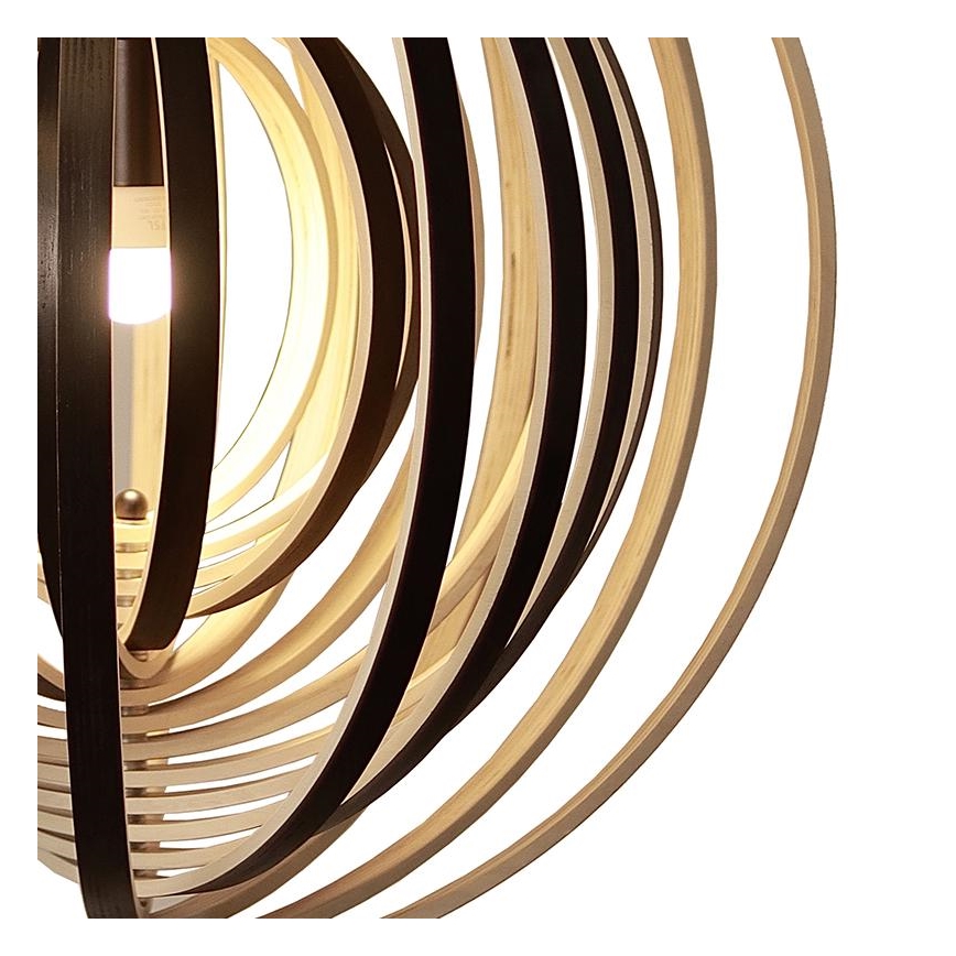 Дерев'яна підвісна люстра на тросі 1xE27/60W/230V діам. 43,5 см масив/шпон/гевея