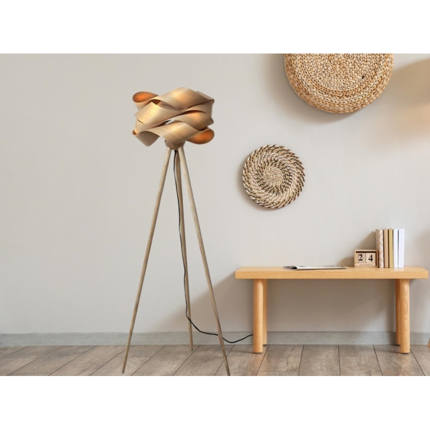 Дерев'яний торшер 1xE27/60W/230V масив/шпон/ясен