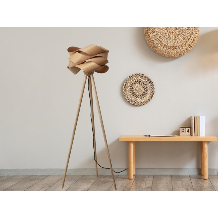 Дерев'яний торшер 1xE27/60W/230V масив/шпон/ясен