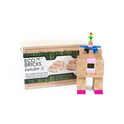 Дерев'яний конструктор ECO BRICKS, 145 елементів