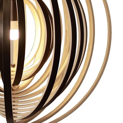 Деревянная люстра на шнуре 1xE27/60W/230V диам. 43,5 см массив/шпон/гевея