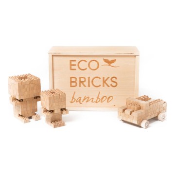 Деревянный конструктор ECO BRICKS, 145 деталей