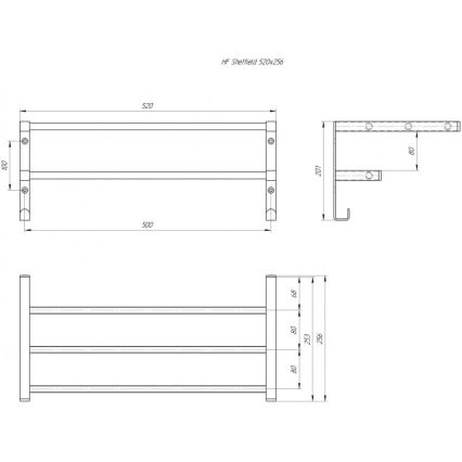 Держатель для полотенец на радиатор ванной комнаты HF SHEFFIELD 52x25,6 см, белый