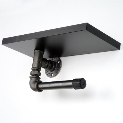 Держатель туалетной бумаги с полкой BORU 12x30 см черный