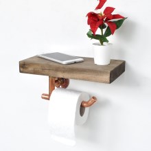 Держатель туалетной бумаги с молкой 15x30 см коричневый/медный