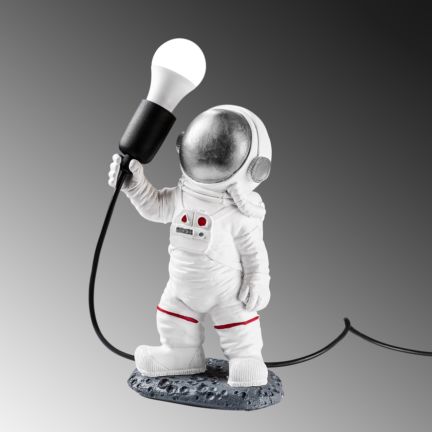 Детская лампа ASTRONAUT 1xE27/40W/230V серебристая/белая