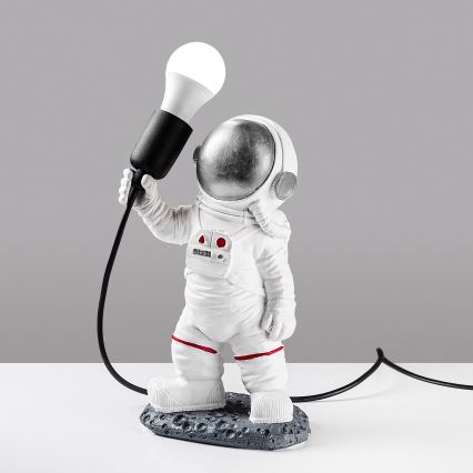 Детская лампа ASTRONAUT 1xE27/40W/230V серебристая/белая