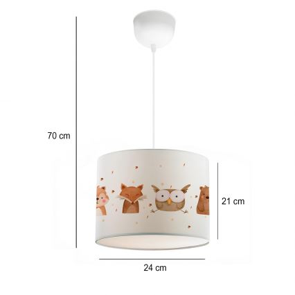 Детская люстра CANDY 1xE27/40W/230V белая/коричневая