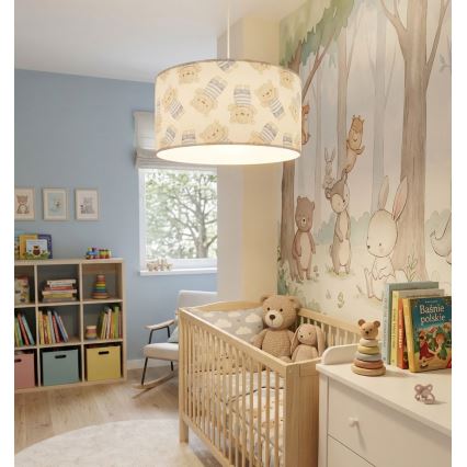 Детская люстра KIDS ROOM 1xE27/60W/230V, диаметр 40 см, медвежонок
