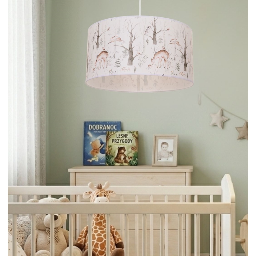 Детская люстра KIDS ROOM 1xE27/60W/230V, диаметр 40 см, с изображением милых зверят