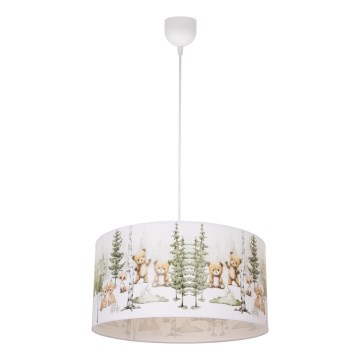 Детская люстра KIDS ROOM 1xE27/60W/230V, диаметр 40 см, с изображением зверят