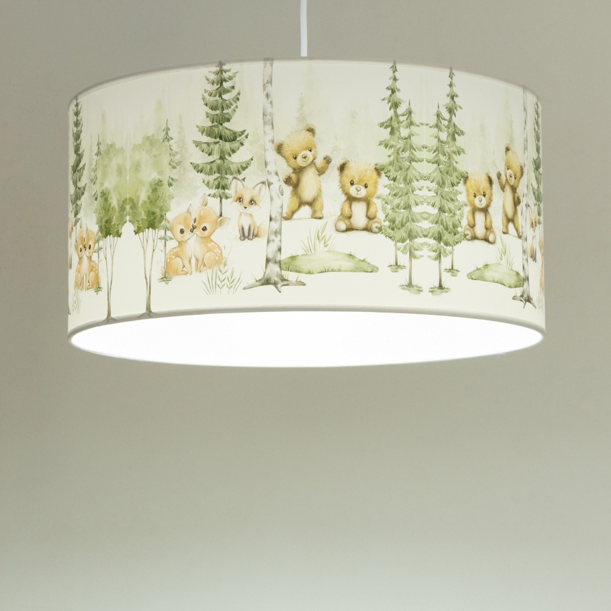 Детская люстра KIDS ROOM 1xE27/60W/230V, диаметр 40 см, с изображением зверят