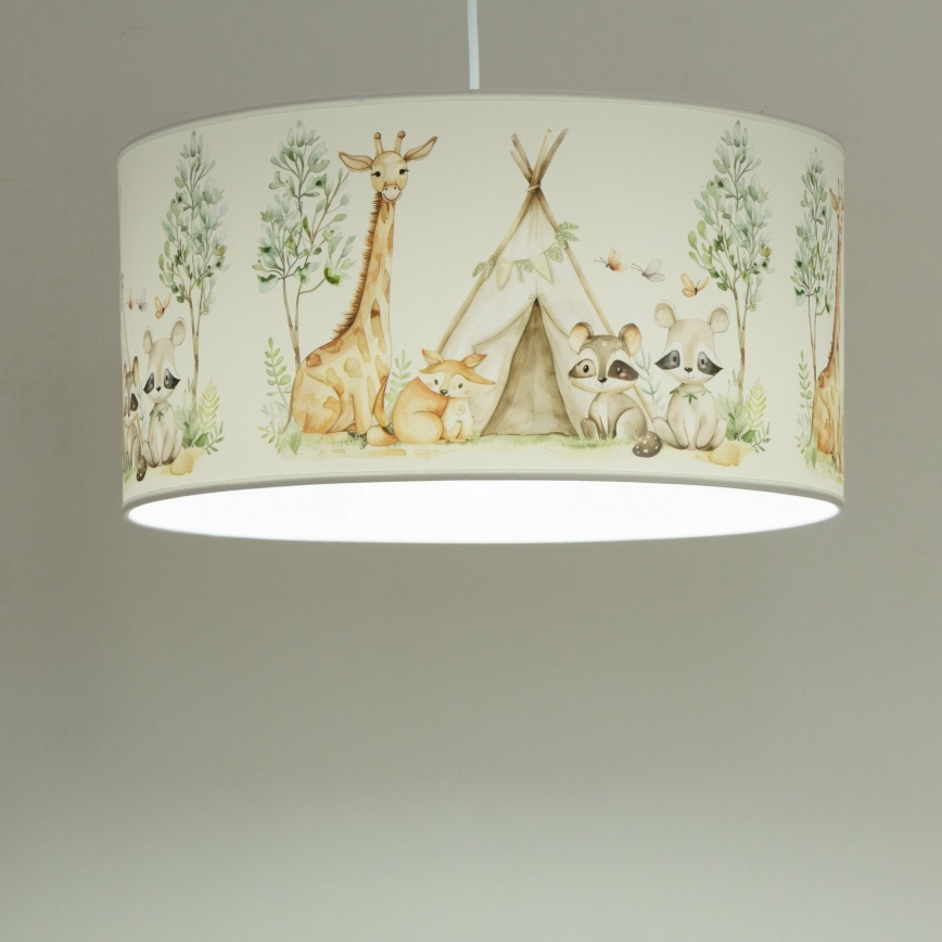 Детская люстра KIDS ROOM 1xE27/60W/230V, диаметр 40 см, с изображениями животных
