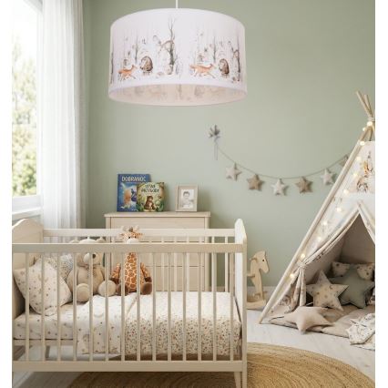 Детская люстра KIDS ROOM 1xE27/60W/230V, диаметр 40 см — «Зверята»