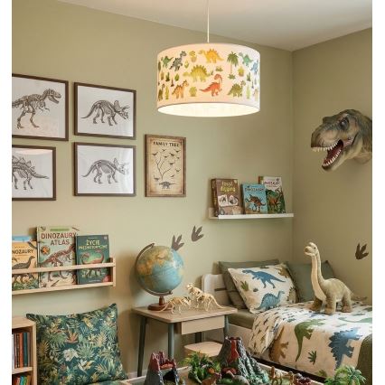 Детская люстра KIDS ROOM, 1xE27/60W/230V, Ø 40 см, динозавр
