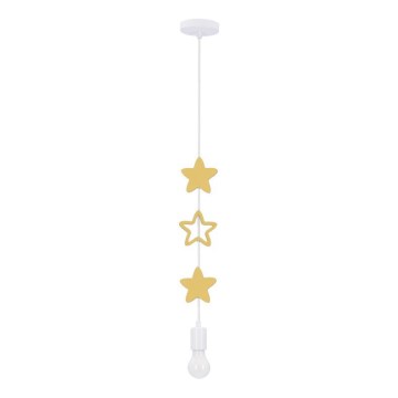 Детская люстра на проводе STARS 1xE27/20W/230V желтая/белая