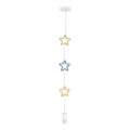 Детская люстра на проводе STARS 1xE27/20W/230V желтая/синяя/белая