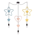 Детская люстра на проводе TRIO 3xE27/20W/230V синий/розовый/желтый