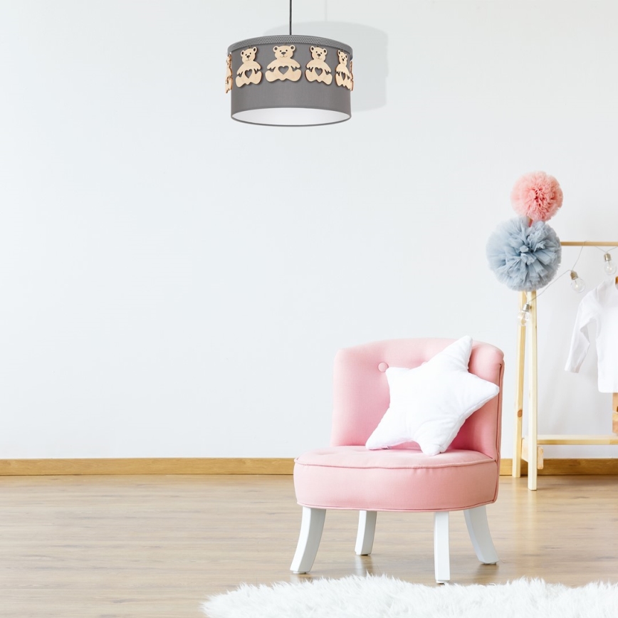 Детская люстра на тросе BEAR 1xE27/60W/230V