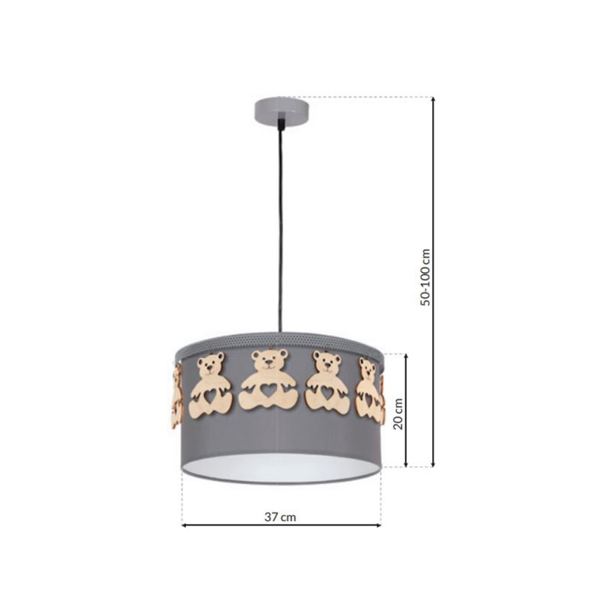 Детская люстра на тросе BEAR 1xE27/60W/230V