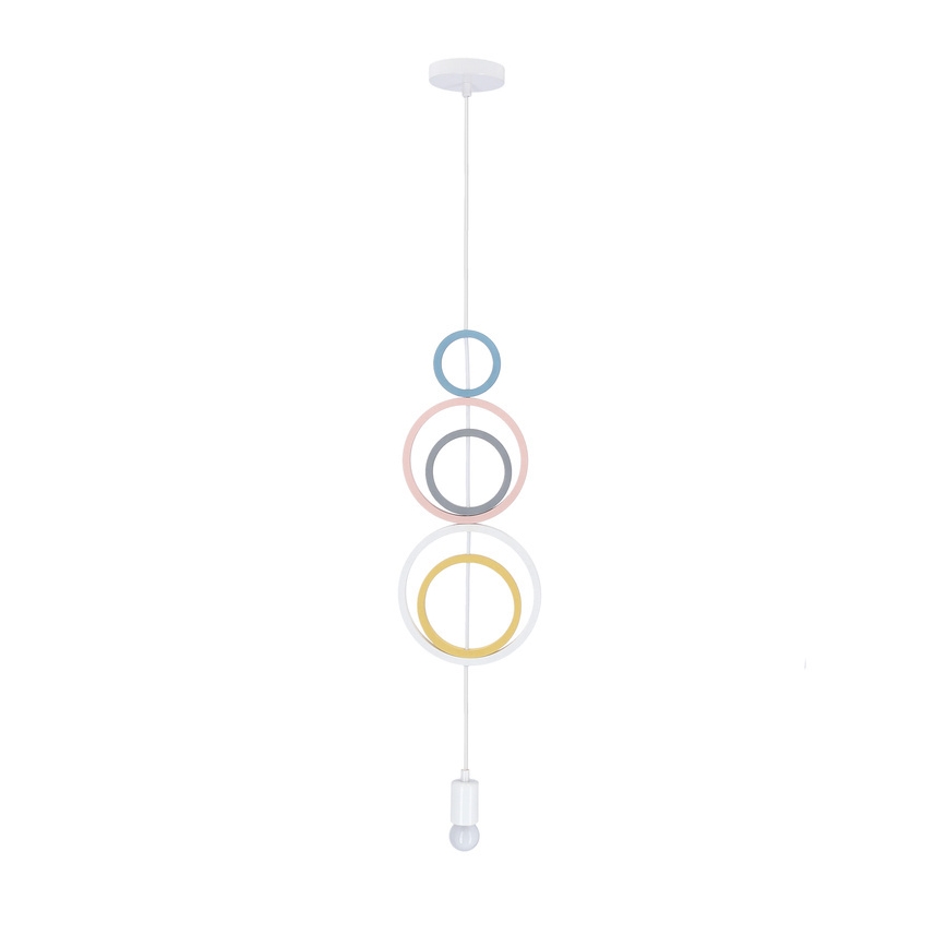 Детская люстра на верёвке HOOPS 1xE27/20W/230V диаметр 19 см многоцветная