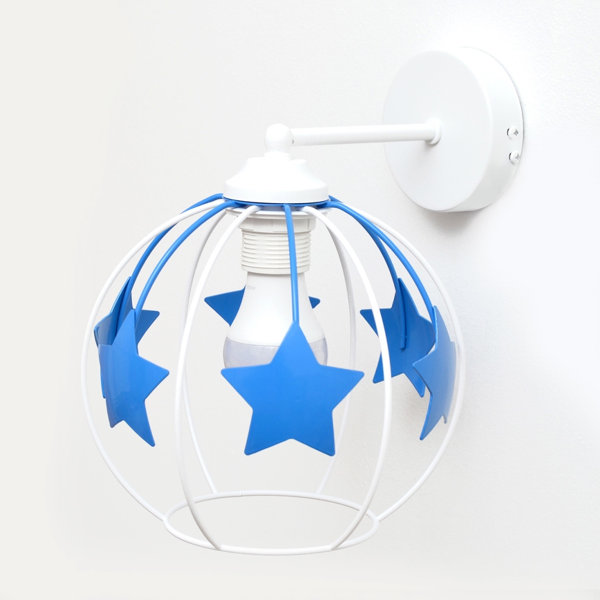 Детская настенная лампа STARS 1xE27/15W/230V синий/белый