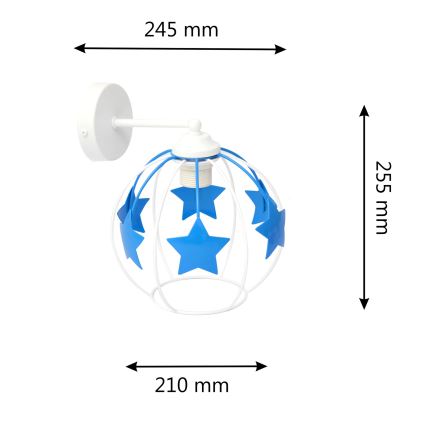 Детская настенная лампа STARS 1xE27/15W/230V синий/белый