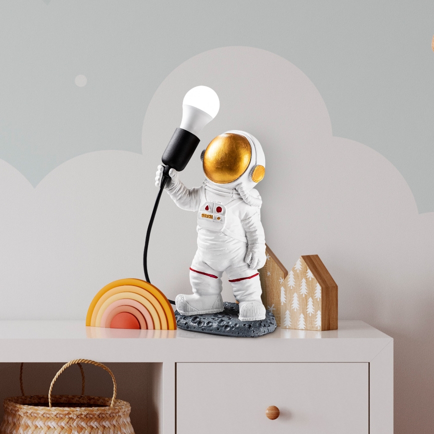 Детская настольная лампа ASTRONAUT 1xE27/40W/230V медная/белая