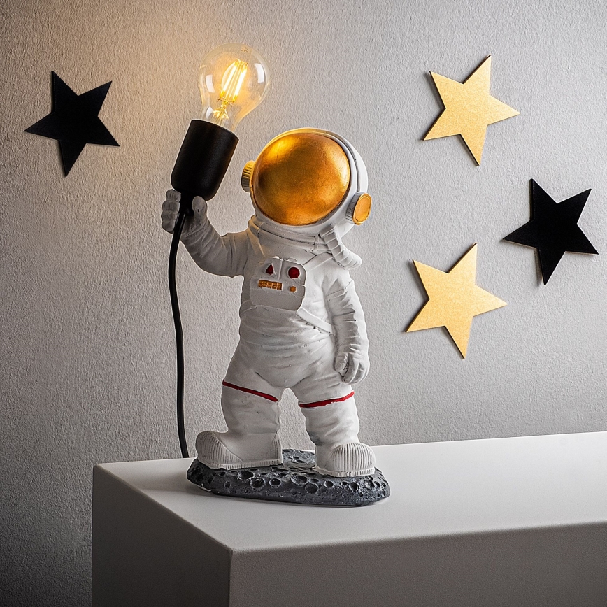 Детская настольная лампа ASTRONAUT 1xE27/40W/230V медная/белая