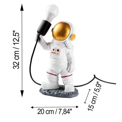 Детская настольная лампа ASTRONAUT 1xE27/40W/230V медная/белая