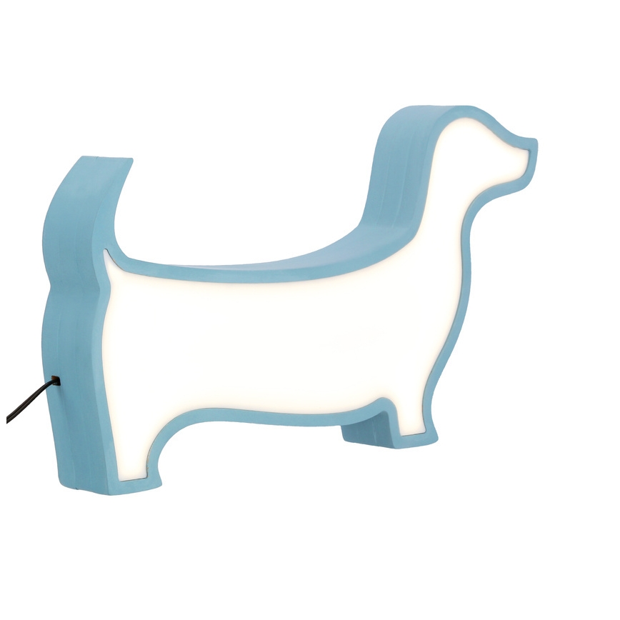 Детская настольная лампа DOG, LED, 12 Вт, 230 В, синяя